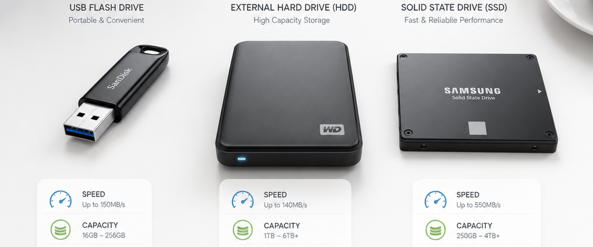 راهنمای خرید تجهیزات ذخیره‌سازی (فلش، SSD و هارد اکسترنال) + مقایسه کامل
