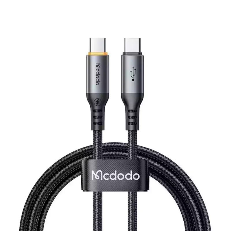 کابل شارژ سریع هوشمند تایپ سی به تایپ سی 100 وات قطع کن اتومات مک دودو مدل MCDODO CA-2040 طول 1.2متر