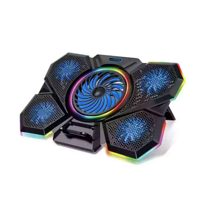 پایه خنک کننده لپ تاپ CoolCold F13-1 پنج فن RGB بدون نمایشگر مناسب 12 تا 17 اینچ