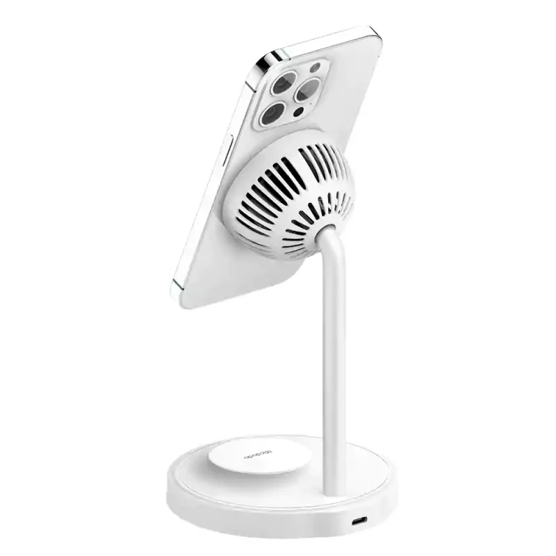 استند شارژر وایرلس مگنتی 15 وات مک دودو مدل CH-2150 با فن خنک‌کننده