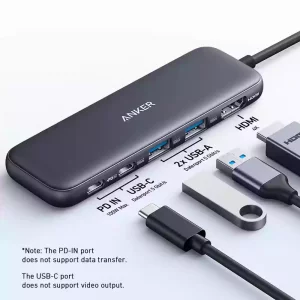 خرید و قیمت هاب شارژر ۵ در ۱ انکر مدل Anker 332 5-in-1 USB-C Hub-A8355H11