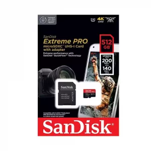 قیمت کارت حافظه سن‌دیسک مدل Sandisk 512GB Extreme PRO UHS-I U3 microSDXC Card 200MB/s
