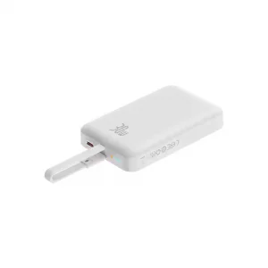 خرید پاوربانک وایرلس مگنتیک توان 30 وات ظرفیت 10000 میلی آمپر باسئوس مدل Magnetic Mini Wireless P1002210B + کابل تایپ سی