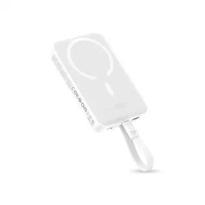 پاوربانک وایرلس 30 وات ظرفیت 10000 میلی آمپر باسئوس مدل Magnetic Mini Wireless P1002210B + کابل تایپ سی