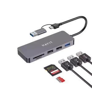 هاب 5 پورت USB+TYPE-C هویت مدل HV-H41