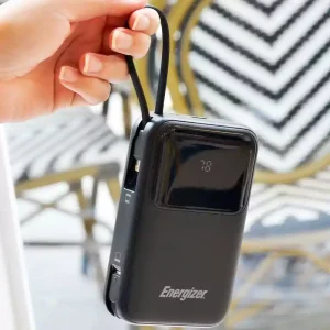 پاوربانک 22.5 وات ظرفیت 20000mAh انرجایزر مدل UE20075PQ،کابل تایپ سی و لایتنینگ