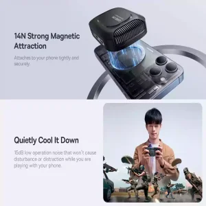 خرید فن خنک کننده و شارژر وایرلس باسئوس مدل BS-PS036 با توان ۱۵ وات