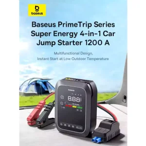 جامپ استارتر، پمپ باد، پاوربانک و چراغ قوه 1200 آمپر خودرو بیسوس C00245903111-00 BS-CH014