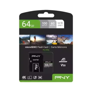کارت حافظه MicroSDXC پی ان وای مدل 100Mb/s U3 C10 Pro Elite PNY ظرفیت 64 گیگ