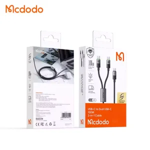 کابل شارژ سریع 100وات تایپ سی به 2 پورت تایپ سی مک دودو مدل MCDODO CA-6740 طول 1.5 متر