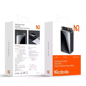 قیمت پاوربانک 100 وات ظرفیت 25000 مک دودو مدل MCDODO MC-0561 بهمراه کابل تایپ سی