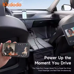 مشخصات شارژر فندکی 3 پورت 90 وات برند مک دودو مدل MCDODO CC-3110