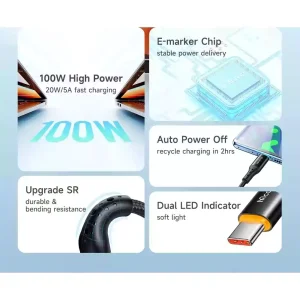 مشخصات کابل شارژ سریع هوشمند تایپ سی به تایپ سی 100 وات قطع کن اتومات مک دودو مدل MCDODO CA-2040 طول 1.2متر