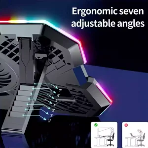 مشخصات پایه خنک کننده لپ تاپ CoolCold F13-1 پنج فن RGB بدون نمایشگر مناسب 12 تا 17 اینچ