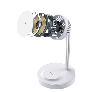 استند شارژر وایرلس مگنتی 15 وات مک دودو مدل CH-2150 با فن خنک‌کننده