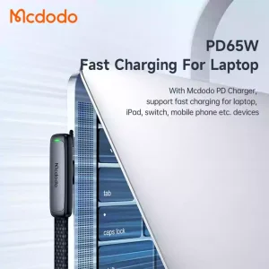 کابل شارژ شریع تایپ سی به تایپ سی 65 وات مک دودو مدل MCDODO CA-3360 طول 1.2 متر