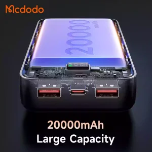 خرید پاوربانک 22.5 وات ظرفیت 20000 مک دودو مدل MCDODO MC-4230 بهمراه کابل شارژ