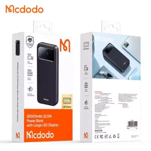 قیمت پاوربانک 22.5 وات ظرفیت 20000 مک دودو مدل MCDODO MC-4230 بهمراه کابل شارژ