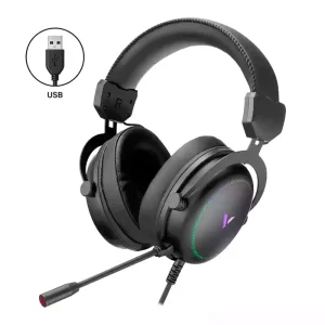 هدست گیمینگ رپو مدل VH300S با صدای مجازی 7.1 و نورپردازی RGB