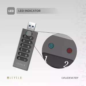 فلش مموری رمزدار لولو Levelo LockVault Digital ظرفیت 128 گیگابایت