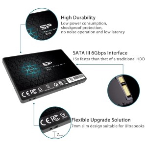 مشخصات اس اس دی اینترنال SATA 3.0 سیلیکون پاور مدل Slim S55  ظرفیت 120GB