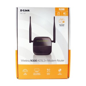 مشخصات, قیمت و خرید مودم روتر +ADSL2  دی -لینک مدل DSL-124