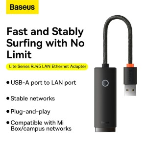 مشخصات مبدل یواس‌بی به پورت شبکه بیسوس Baseus Ethernet Adapter USB to RJ45 LAN Port WKQX000001