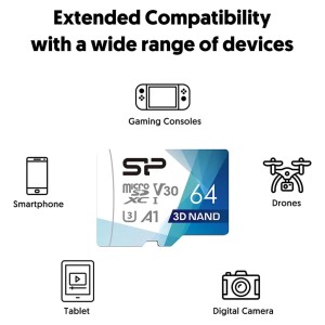خرید مموری میکرو اس دی سیلیکون پاور U3 مدل Superior V30 ظرفیت 64GB ا Silicon Power 64GB Superior UHS-1