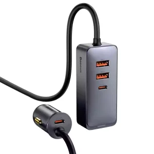 هاب شارژر و شارژر فندکی سریع بیسوس Baseus Share Together Fast Car Charger 120W CCBT-B0G