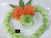 ویدئو :  آموزش میوه آرایی - طرح قلب با خیار و هویج (مطلب)