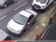 ویدئو :  لحظه تصادف یک ماشین با 3 خودرو پارک شده! (مطلب)