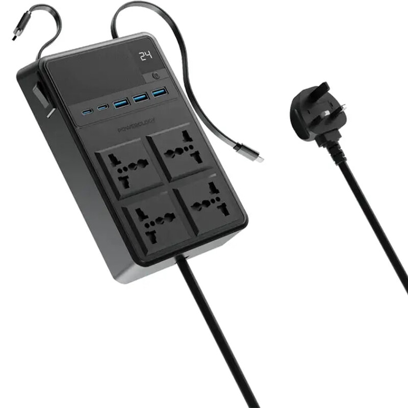 چند راهی و محافظ برق 2500 وات 4 سوکت، 3*USB و 2*تایپ‌سی پاورولوژی PWC029
