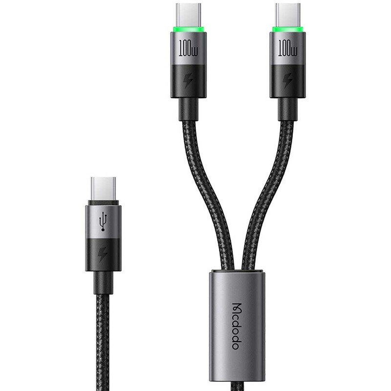 کابل تایپ‌سی به دو تایپ‌سی 100 وات 5 آمپر 1.5 متری مک‌دودو MCDODO CA-6740