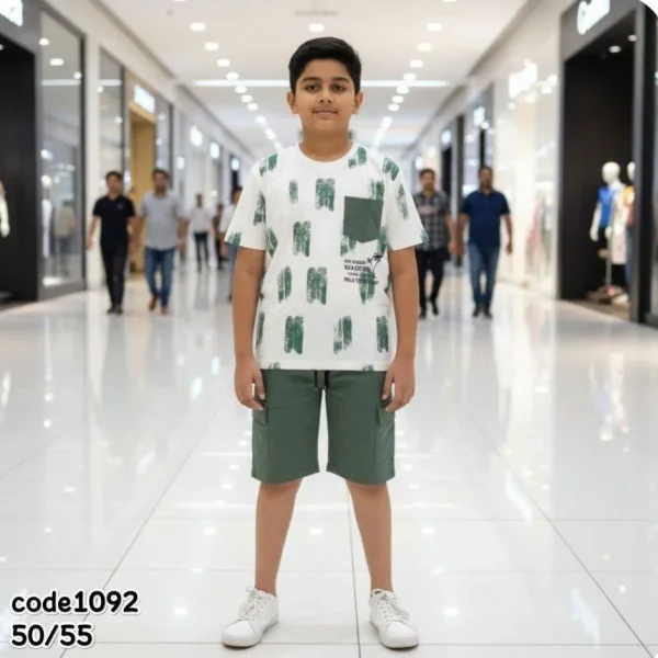ست تیشرت وشلوارک پسرانه مدل سینا کد001، رنگبندی مطابق تصویر