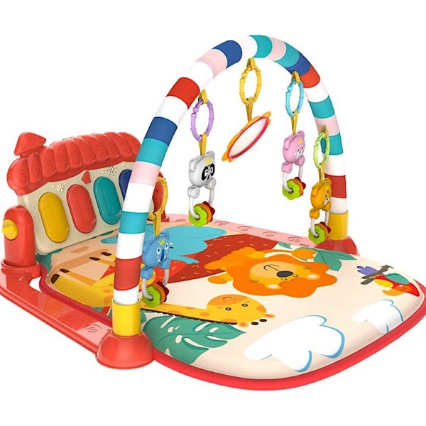 تشک بازی موزیکال نوزادی چند منظوره طرح حیوانات جنگل مدل Piano Fitness Rack هانگر huanger