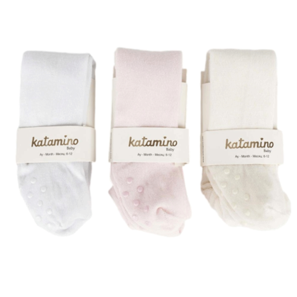 جوراب شلواری استپ دار نوزادی دخترانه 6-12ماه کاتامینو KATAMINO
