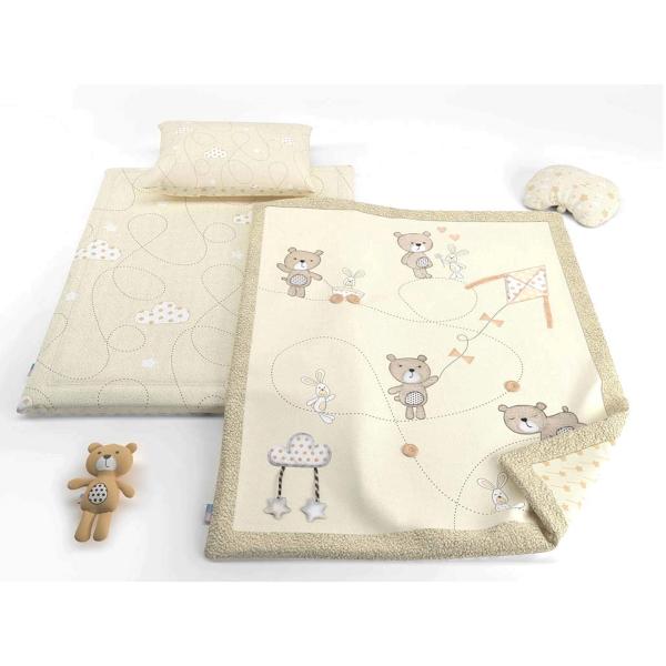 سرویس خواب چهار تکه BEAR & KITE رز برن roseborn + عروسک موزیکال