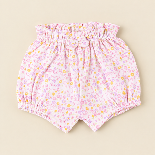 شلوارک راحتی دخترانه نوزادی مدل Happy bunny پاریز Pariz