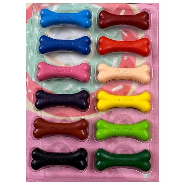 مداد شمعی جادویی طرح استخوان 12 رنگ CRAYONS
