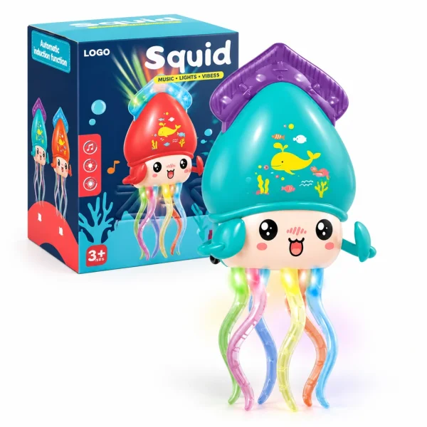 عروسک موزیکال و چراغ‌دار اختاپوس متحرک مدل Squid