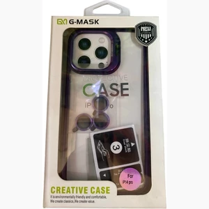 قاب گوشی آیفون 14 پرو جی‌مکس نیمه شفاف همراه با محافظ لنز دوربین رینگی