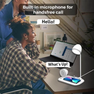 قیمت چراغ مطالعه رومیزی اسپیکر دار به همراه شارژر وایرلس 15 وات