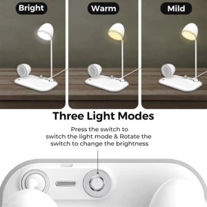 فروش چراغ مطالعه رومیزی اسپیکر دار به همراه شارژر وایرلس 15 وات