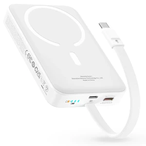 ارزان ترین شارژر همراه بی سیم مگ سیف فست شارژ بیسوس با کابل متصل تایپ سی