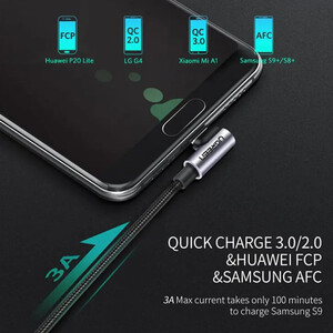 فروش کابل شارژ سریع یو اس بی به تایپ‌سی 18 وات 3 آمپر دو متری