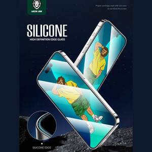 خرید گلس شفاف سیلیکونی آیفون 14 پرو گرین‌لاین