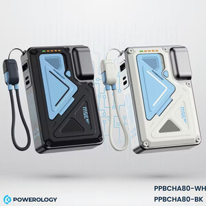 خریدشارژر همراه فست‌شارژ سفید پاورولوژی