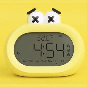 ساعت زنگ‌دار زرد فانتزی رومیزی