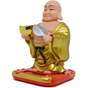 مجسمه فنگ‌شویی خورشیدی متحرک بودا مدل بادبزن