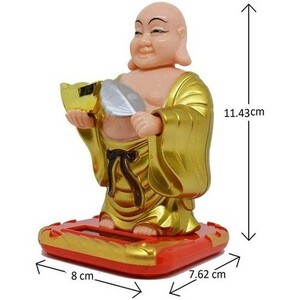 مجسمه فنگ‌شویی خورشیدی متحرک بودا مدل بادبزن